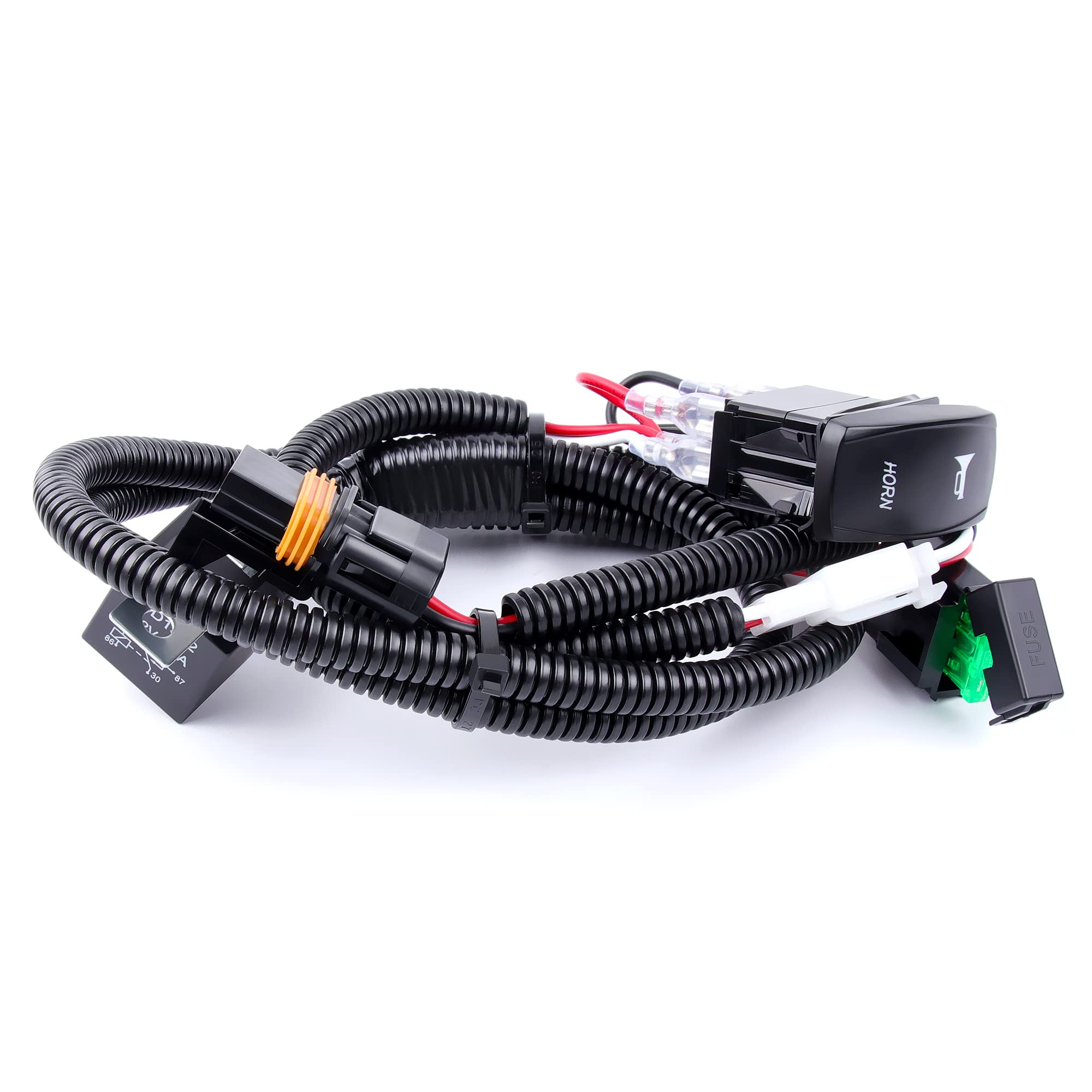 Laser Horn Rocker Switch Harness kit, Newdeli 12V 20A Waterproof Horn Wiring Harness Kit, LED Illuminated Backlit On/Off Toggle Switch + Relay Wiring Harness Kit for Truck Car Boat SUV ATV UTE 4X4 - Image 8