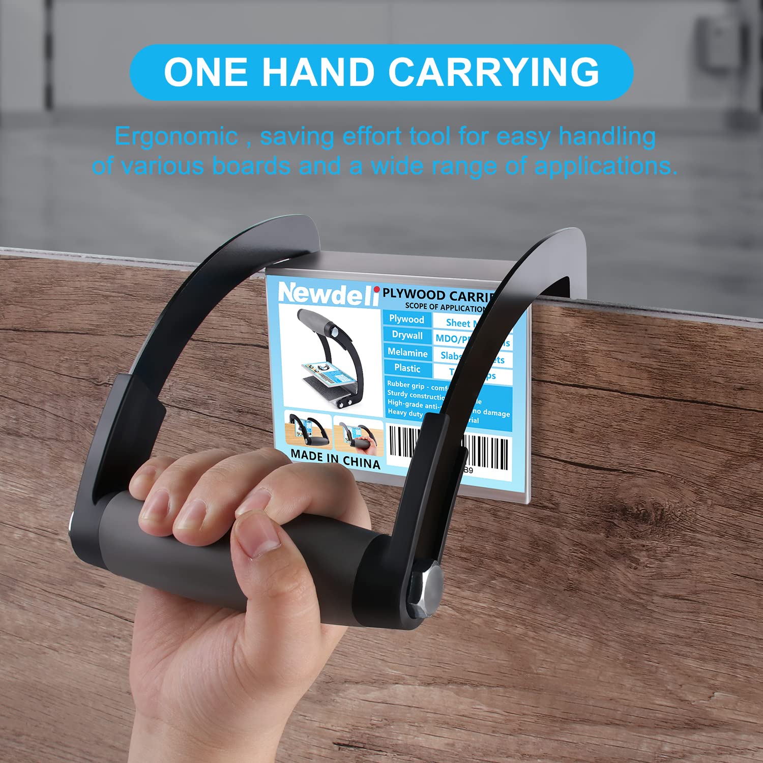 Newdeli Plywood Carrier, Panel Carrier, Drywall Carrying Tool Plywood Lifting Tool for Wood, Synthetic Cement Board - Clamping Thickness up to 3/4 inch - Image 7
